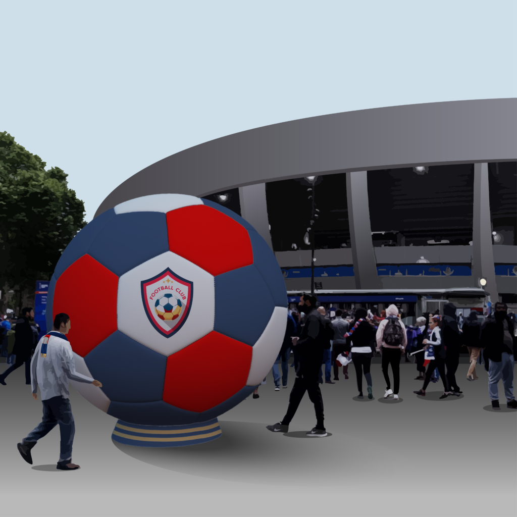 Ballon de football géant gonflable Hurrah parvis de stade de football