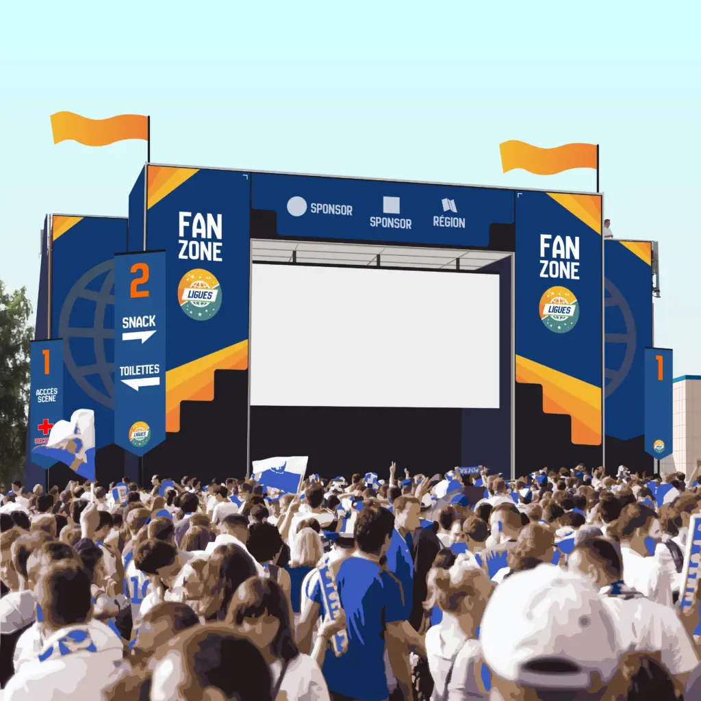 Drapeau Supporter Personnalisée Hurrah en Fan Zone