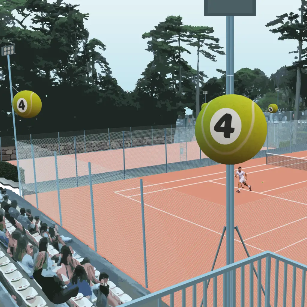 Balle de tennis gonflable signalétique géante pour tournoi