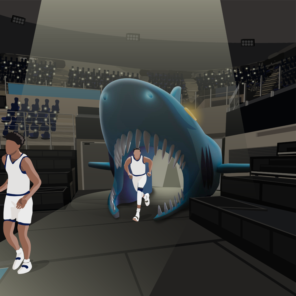 structure entrée des joueurs gonflable Hurrah, salle de basket