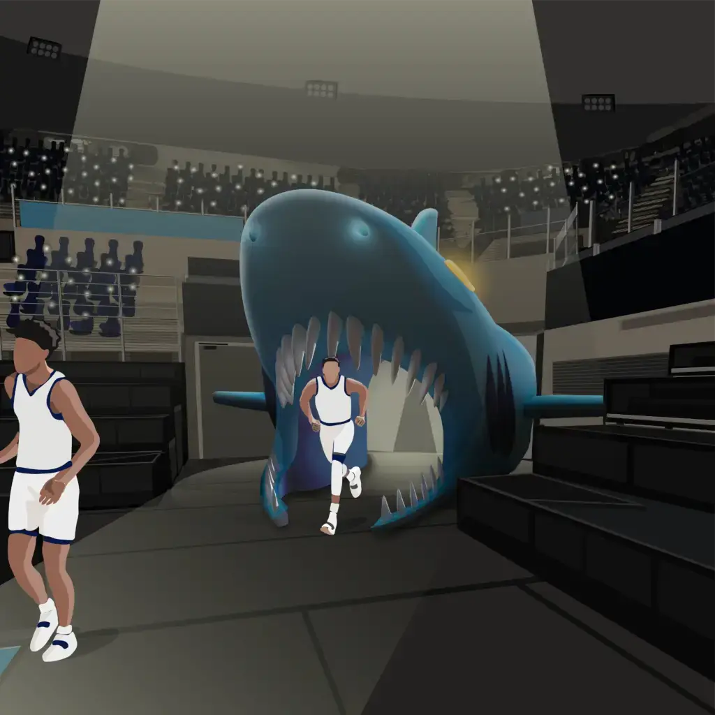 structure entrée des joueurs gonflable Hurrah, salle de basket